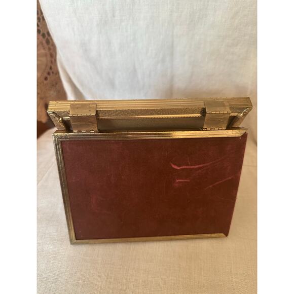 Vintage Picture Frame Gold Tone Metal Tri Fold table top mcm 6 3/4x5” photo - Picture 5 of 12